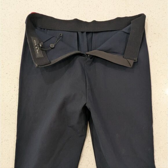 NWOT Rag & Bone Simone Pants Equestrian Stretch Navy Red Zipper Pockets Crop 2 - Picture 9 of 12